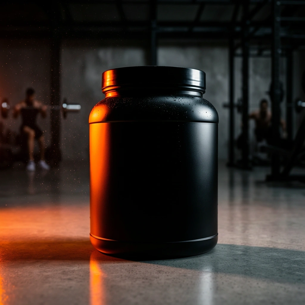 Industrial sports nutrition aesthetic